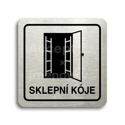 Piktogram "sklepní kóje II" - stříbrná tabulka - černý tisk