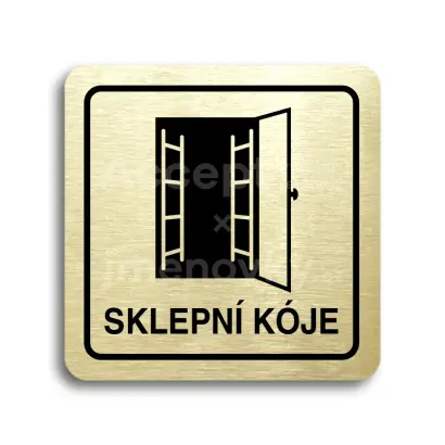 Piktogram "sklepní kóje II" - zlatá tabulka - černý tisk