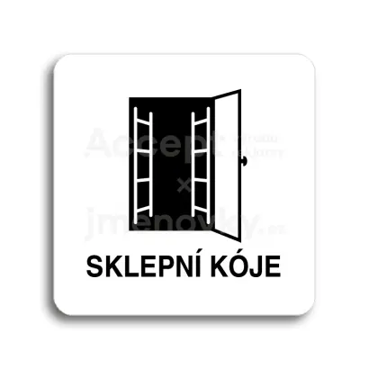 Piktogram "sklepní kóje II" - bílá tabulka - černý tisk bez rámečku