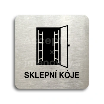 Piktogram "sklepní kóje II" - stříbrná tabulka - černý tisk bez rámečku