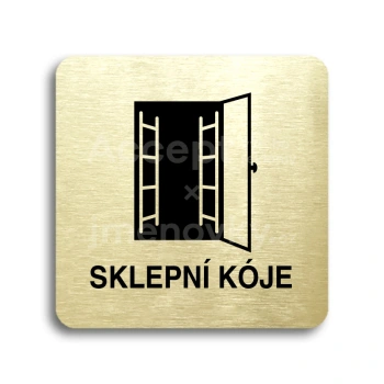 Piktogram "sklepní kóje II" - zlatá tabulka - černý tisk bez rámečku