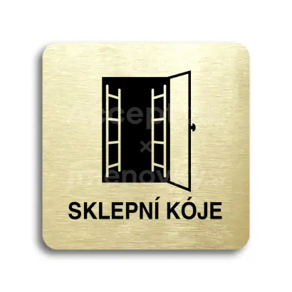 Piktogram "sklepní kóje II" - zlatá tabulka - černý tisk bez rámečku