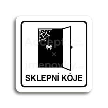 Piktogram "sklepní kóje III" - bílá tabulka - černý tisk