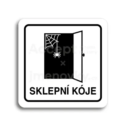 Piktogram "sklepní kóje III" - bílá tabulka - černý tisk