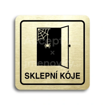 Piktogram "sklepní kóje III" - zlatá tabulka - černý tisk