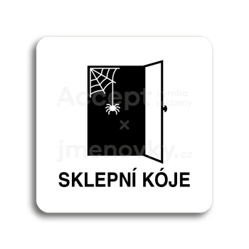 Piktogram "sklepní kóje III" - bílá tabulka - černý tisk bez rámečku