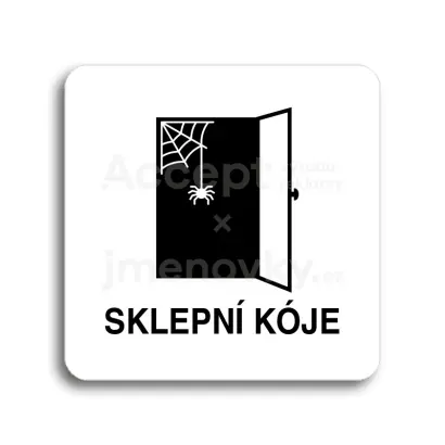 Piktogram "sklepní kóje III" - bílá tabulka - černý tisk bez rámečku