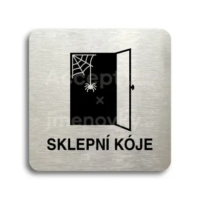 Piktogram "sklepní kóje III" - stříbrná tabulka - černý tisk bez rámečku