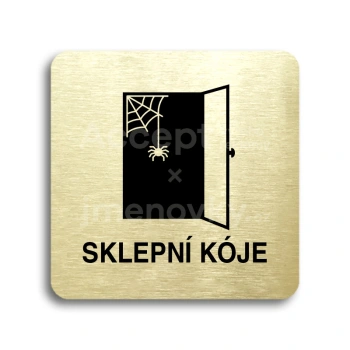 Piktogram "sklepní kóje III" - zlatá tabulka - černý tisk bez rámečku