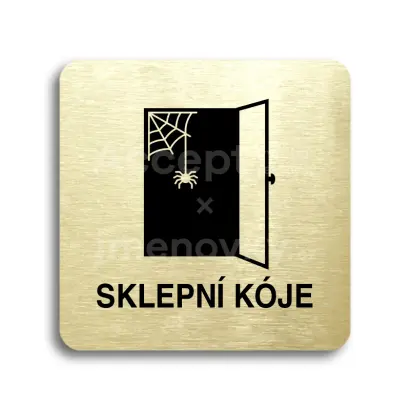 Piktogram "sklepní kóje III" - zlatá tabulka - černý tisk bez rámečku