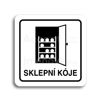 Piktogram "sklepní kóje IV" - bílá tabulka - černý tisk