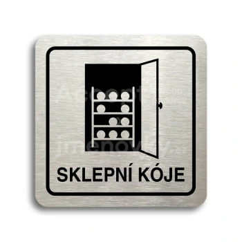 Piktogram "sklepní kóje IV" - stříbrná tabulka - černý tisk