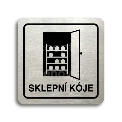 Piktogram "sklepní kóje IV" - stříbrná tabulka - černý tisk