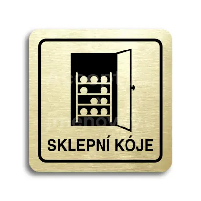 Piktogram "sklepní kóje IV" - zlatá tabulka - černý tisk