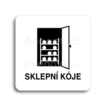 Piktogram "sklepní kóje IV" - bílá tabulka - černý tisk bez rámečku