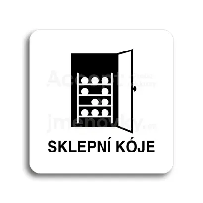 Piktogram "sklepní kóje IV" - bílá tabulka - černý tisk bez rámečku
