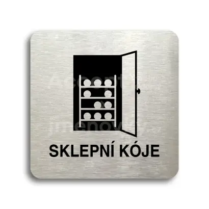 Piktogram "sklepní kóje IV" - stříbrná tabulka - černý tisk bez rámečku