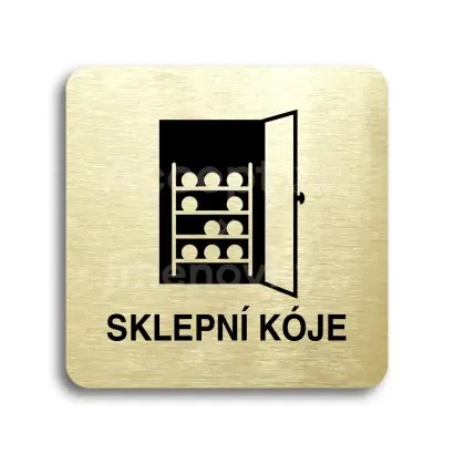 Piktogram "sklepní kóje IV" - zlatá tabulka - černý tisk bez rámečku