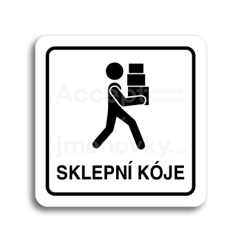 Piktogram "sklepní kóje" - bílá tabulka - černý tisk