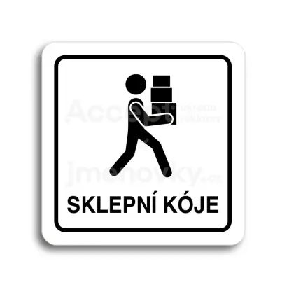 Piktogram "sklepní kóje" - bílá tabulka - černý tisk
