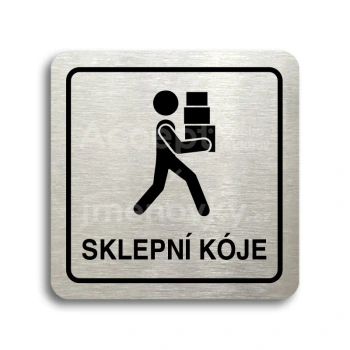 Piktogram "sklepní kóje" - stříbrná tabulka - černý tisk