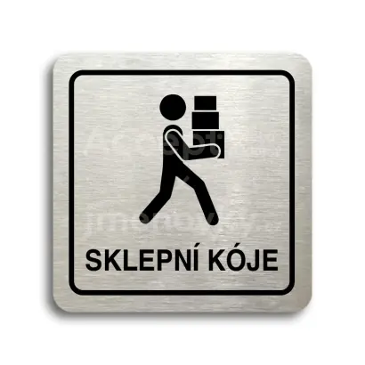 Piktogram "sklepní kóje" - stříbrná tabulka - černý tisk