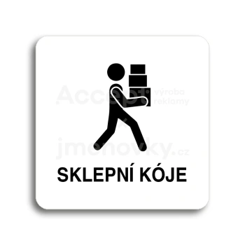 Piktogram "sklepní kóje" - bílá tabulka - černý tisk bez rámečku