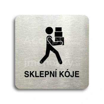 Piktogram "sklepní kóje" - stříbrná tabulka - černý tisk bez rámečku
