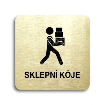 Piktogram "sklepní kóje" - zlatá tabulka - černý tisk bez rámečku