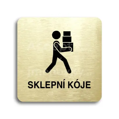Piktogram "sklepní kóje" - zlatá tabulka - černý tisk bez rámečku