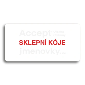 Piktogram "SKLEPNÍ KÓJE" - bílá tabulka - barevný tisk bez rámečku