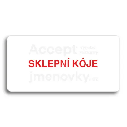 Piktogram "SKLEPNÍ KÓJE" - bílá tabulka - barevný tisk bez rámečku