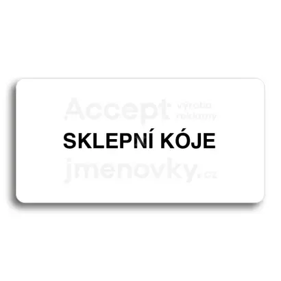 Piktogram "SKLEPNÍ KÓJE" - bílá tabulka - černý tisk bez rámečku
