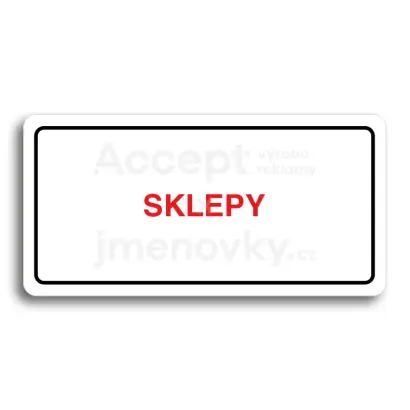 Piktogram "SKLEPY" - bílá tabulka - barevný tisk