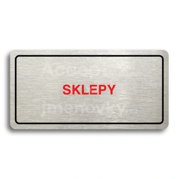 Piktogram "SKLEPY" - stříbrná tabulka - barevný tisk
