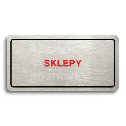 Piktogram "SKLEPY" - stříbrná tabulka - barevný tisk