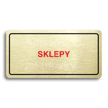 Piktogram "SKLEPY" - zlatá tabulka - barevný tisk