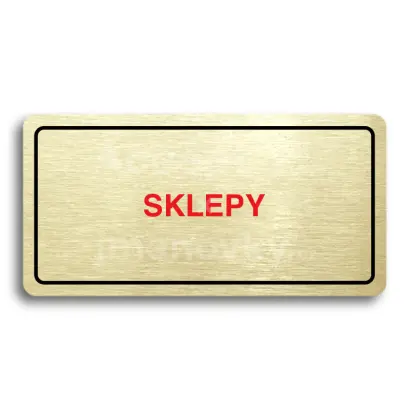 Piktogram "SKLEPY" - zlatá tabulka - barevný tisk