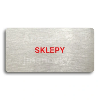 Piktogram "SKLEPY" - stříbrná tabulka - barevný tisk bez rámečku