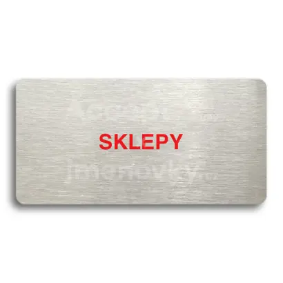 Piktogram "SKLEPY" - stříbrná tabulka - barevný tisk bez rámečku