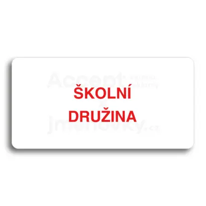 Piktogram "ŠKOLNÍ DRUŽINA" - bílá tabulka - barevný tisk bez rámečku