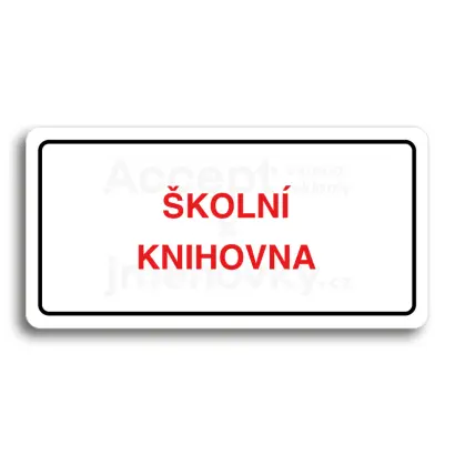 Piktogram "ŠKOLNÍ KNIHOVNA" - bílá tabulka - barevný tisk