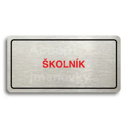 Piktogram "ŠKOLNÍK" - stříbrná tabulka - barevný tisk