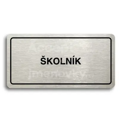 Piktogram "ŠKOLNÍK" - stříbrná tabulka - černý tisk