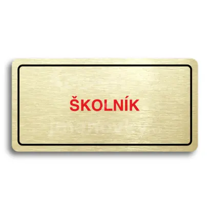 Piktogram "ŠKOLNÍK" - zlatá tabulka - barevný tisk