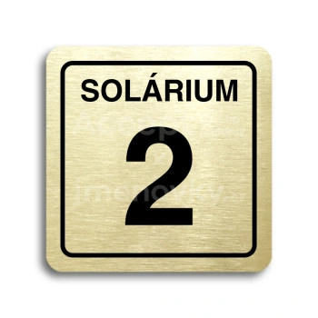 Piktogram "solárium 2" - zlatá tabulka - černý tisk