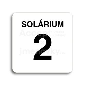 Piktogram "solárium 2" - bílá tabulka - černý tisk bez rámečku