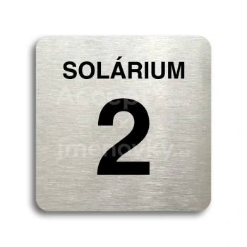 Piktogram "solárium 2" - stříbrná tabulka - černý tisk bez rámečku