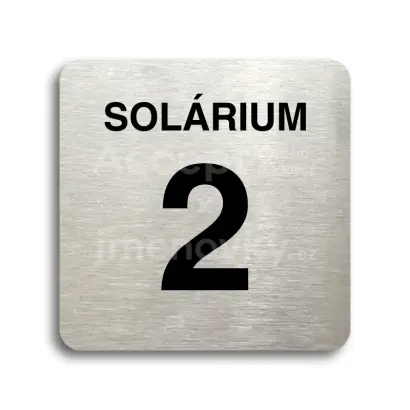 Piktogram "solárium 2" - stříbrná tabulka - černý tisk bez rámečku