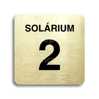 Piktogram "solárium 2" - zlatá tabulka - černý tisk bez rámečku